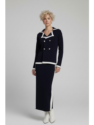 Kadın Triko Ceket Etek Ikili Takım