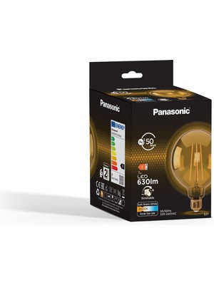 Panasonic  E27 Dim Edilebilir Filaman G125 Lamba 7W 630LM 2000K Gold
