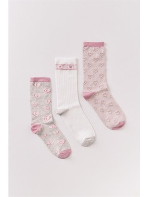 Women Secret Çok Renkli Kalpli Uzun Çorap Seti