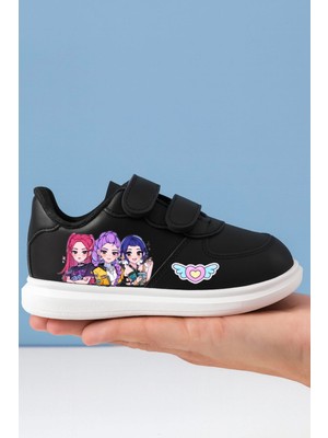 Huntrex Demon Kpop Baskılı Kız Çocuk Spor Ayakkabı ve Sneaker