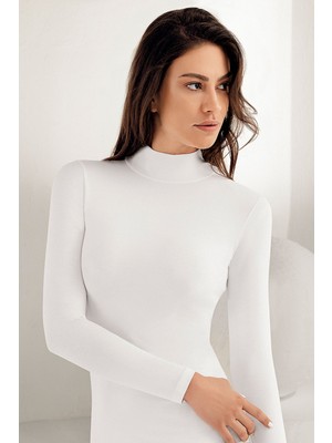 Şahinler Kadın Uzun Kollu Balıkçı Yaka Pamuklu Vücudu Saran Body 1036