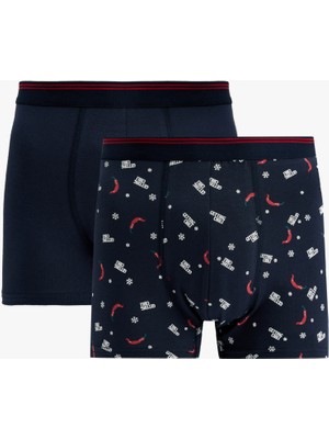 Koton Rahat Kalıp Desenli 2'li Boxer Seti