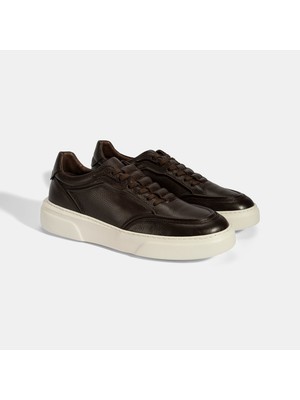 Desa Erkek Kahve Bağcıklı Deri Sneaker