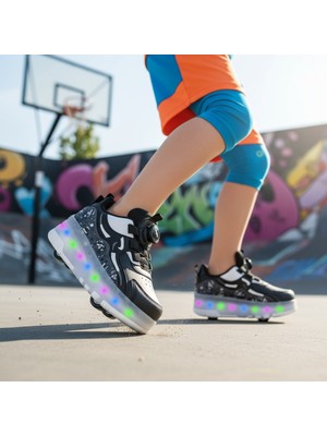 BURUNİ LED Patenli Işıklı Ayakkabı | Tekerlekli Spor Ayakkabı Çocuk | LED Kaykay Ayakkabı | Çocuk Pateni
