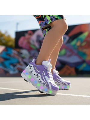 BURUNİ LED Patenli Işıklı Ayakkabı | Tekerlekli Spor Ayakkabı Çocuk | LED Kaykay Ayakkabı | Çocuk Pateni