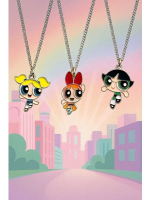 Powerpuff Girls Bff 3'lü Kolye Seti – En Iyi Arkadaşlık Kolyesi | Şık ve Renkli Hediyelik Aksesuar