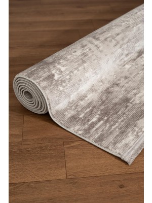 Cotto Home Noval CT014A Gri Halı Modern Desen Pamuk Taban Akrilik Tozuaz Salon Yatak Odası Koridor Halısı