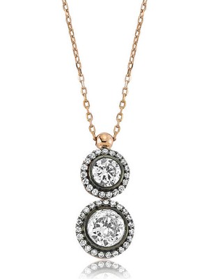 Skygo 925 Ayar Gümüş Elmas Model Kadın Gümüş Kolye