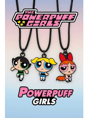 Powerpuff Girls Bff 3'lü Kolye Seti – Best Friends Forever Deri Renkli Şık Aksesuar (3 Adet)