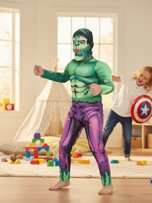Hulk Kaslı Çocuk Kostümü