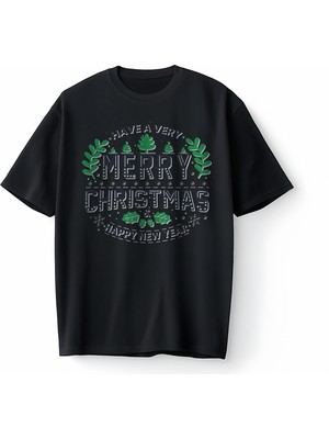 Bumeta Have A Very Merry Christmas Green Oversize Unisex Tişört T-Shirt