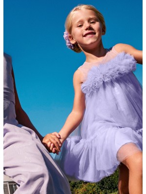 Mayoral Abel Lula Kız Çocuk Garnet Elbise Lila