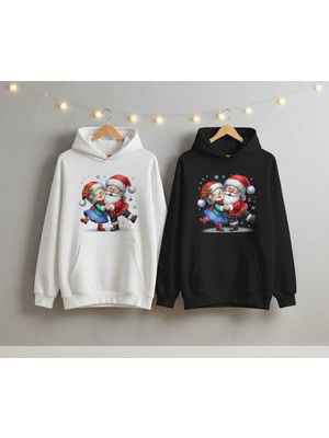 Çift Kombini Yılbaşı Temalı Hoodie