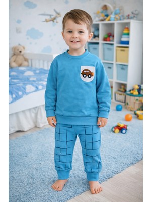 Renkli Diyar Erkek Çocuk2 Ip Şardonlu Takım Kışlık