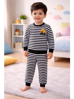 Renkli Diyar Erkek Çocuk Alt Üst Takım 2 Ip Şardonlu Kışlık Takım