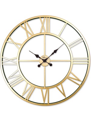 Ferforje 76 cm Duvar Saati, Şık ve Zarif Tasarım, Modern Dekorasyon Için Ideal