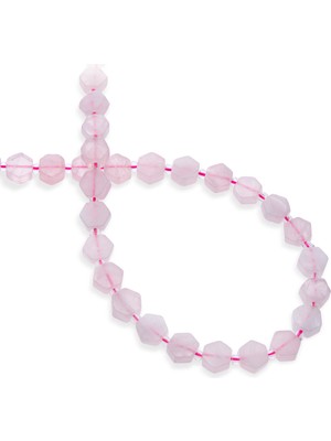 Pembe Kuvars Doğal Taş 9X5MM Dizi