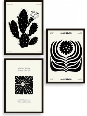 Marsilyan Modern Üçlü Ahşap Çerçeveli Tablo 30 x 40