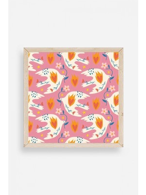 Marsilyan Kuş Ahşap Çerçeveli Tablo 23 x 23