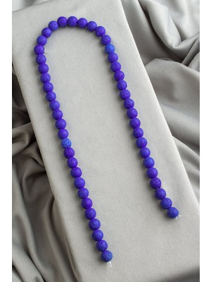 Lav Taşı Doğal Taş Mat Koyu Mavi Küre Kesim 8mm Dizi