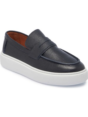 Tergan Lacivert Hakiki Deri Erkek Loafer - E25S1AY57561-A38