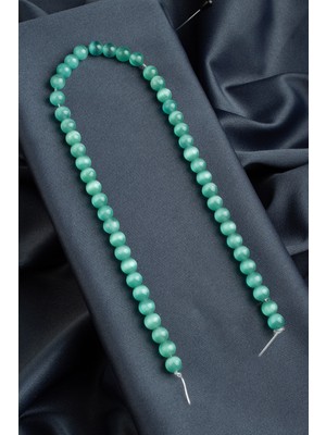 Kedi Gözü Doğal Taş Parlak Su Yeşili Küre Kesim 8mm Dizi