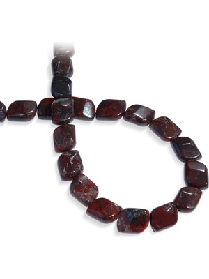 Jasper Doğal Taş Bordo Küp Kesim 12X16MM Dizi