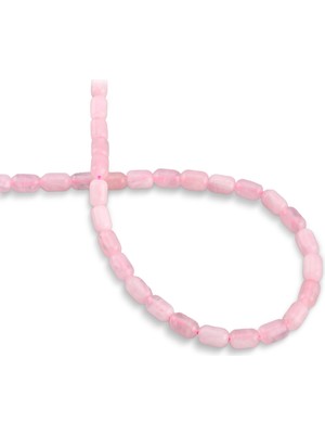 Pembe Kuvars Doğal Taş Parlak Pembe Kapsül 6X9MM Dizi [aa]