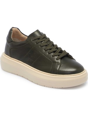 Tergan Yeşil Hakiki Deri Erkek Sneaker - E25S1AY57539-G81