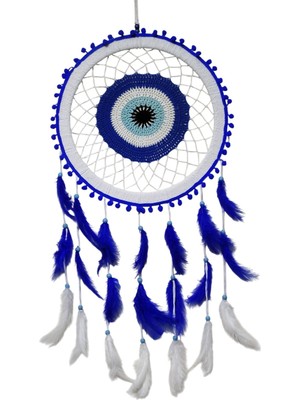 Mixperi Evil Eye Nazar Boncuğu Dream Catcher - Tüylü Duvar Dekoru Koruma ve Şans Getiren Rüya Kapan