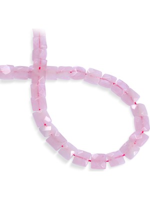 Pembe Kuvars Doğal Taş Yatsı Kare Özel Kesim 10X5MM Dizi