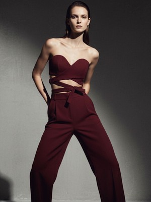 Rivus Bağlama Detaylı Büstiyer - Bordo