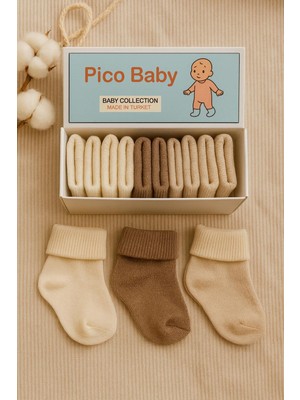 Pico Baby Organik Pamuk Unisex 5'li Kutulu Premium Yeni Doğan Bebek & Çocuk Çorabı