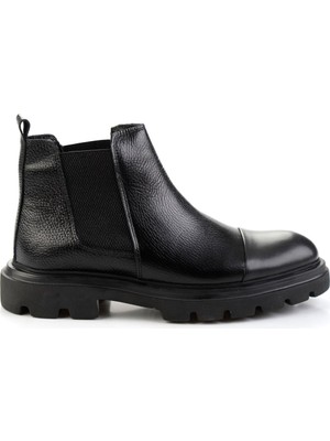 Bambi Siyah Hakiki Deri Erkek Bot & Bootie E02401080240