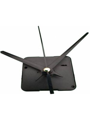 Sessiz Duvar Saati Mekanizması 22MM Uzun Set Düz Siyah