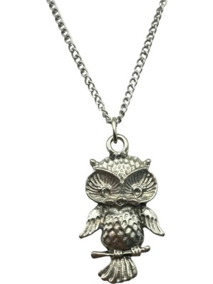 Işlemeli Baykuş Figürlü Unisex Kolye – Zarif, Anlamlı ve Antik Esintili Tasarım