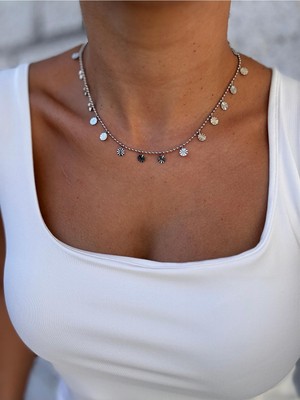 Hercy Renk Atmaz Ithal 1. Sınıf Kaplama Pullu Kolye | Top Zincir Pullu Kolye