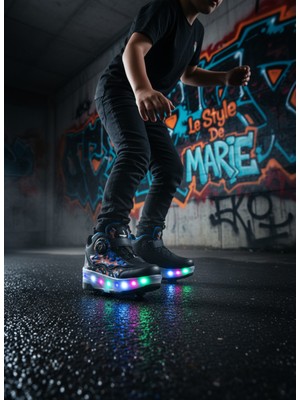 BURUNİ LED Patenli Işıklı Ayakkabı | Tekerlekli Spor Ayakkabı Çocuk | LED Kaykay Ayakkabı | Çocuk Pateni