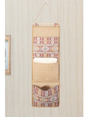 Luxway Home Etnik Garnili 3 Cepli Çok Amaçlı Askılı Duvar Tipi Dolap Içi Banyo Mutfak Düzenleyici Organizer 20 x 60