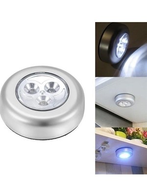 Buffer® Kablosuz Spot Pilli Dokunmatik LED Lamba 3 Ledli Dolap Lambası