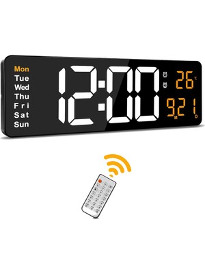 Turuncu Dijital Saat, Büyük Hd Ekran, Termometre, Tarih ve Alarm Özellikli
