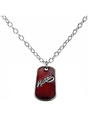 Kemal Atatürk Imzalı Künye Kolye – Kırmızı Renkli Unisex 60 cm Zincirli Anlamlı Tasarım