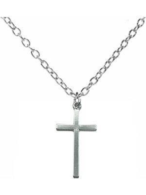 Minimalist Haç Figürlü Unisex Kolye – 60 cm Zincirli, Şık & Zarif Metal Takı