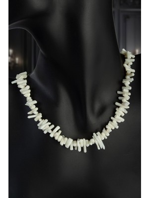 Dal Mercan Doğal Taş Zincir Kapamalı Kolye