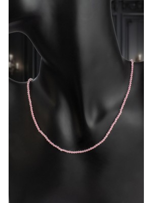 Pembe Kuvars Doğal Taş Kristal Küre Kesim 2mm Kolye
