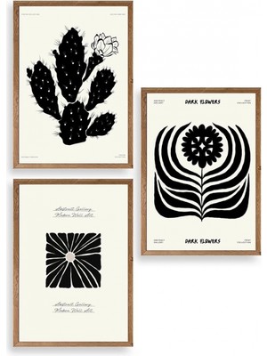 Marsilyan Modern Üçlü Ahşap Çerçeveli Tablo 40 x 60