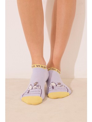 Women Secret Çok Renkli Snoopy Baskılı 3'lü Kısa Çorap Seti