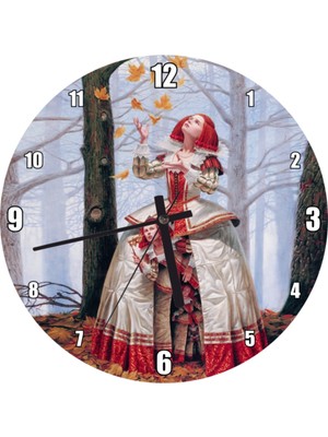 Ormandaki Fantastik Matruşka Kız Duvar Saati 30X30 Cm, Şık ve Modern Tasarım