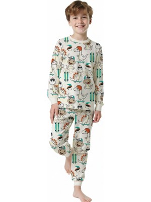 Elmas Kids Erkek Çocuk Pijama Takımı Kaykay Desenli ELM-3085