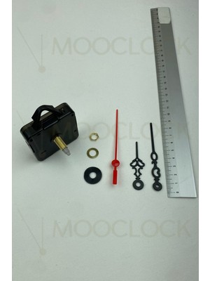 Sessiz Duvar Saati Mekanizması 22 mm Şaft Akrep-Yelkovan-Saniye Seti